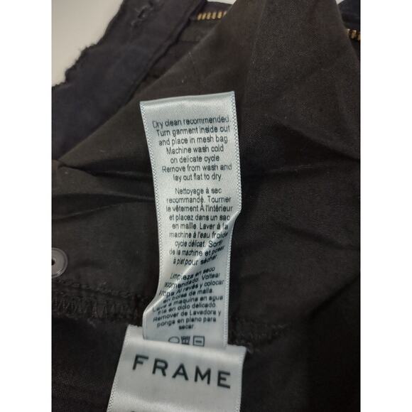 Frame Denim Le High Triple Fringe Hem Skinny Ankle Jeans Womens 24 BYXBEE Black - Picture 8 of 9